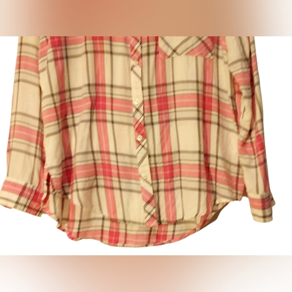 Arizona Jean CO. - Button Up Flannel Plaid Shirt, Boyfriend Fit, Long... - Picture 8 of 10